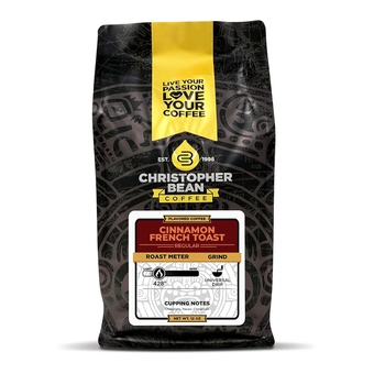 Christopher Bean Coffee - Apple Cinnamon French Toast Flavored Coffee, (Regular Ground) 100% Arabica, No Sugar, No Fats, Made with Non-GMO Flavorings, 12-Ounce Bag of Regular Ground Coffee