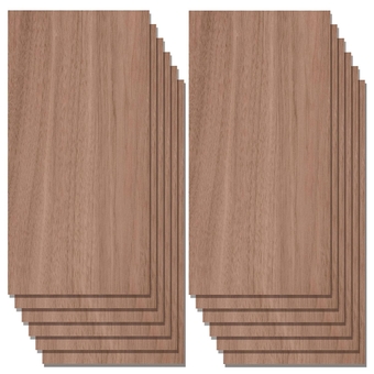 12 Pieces of Walnut Thin Plywood Sheets, 8" x 4" x 2/5" Walnut Unfinished Wood Plywood, Walnut Unfinished Plywood for Laser Cutting & Engraving, Painting, DIY Decorations
