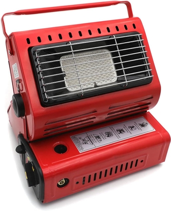 - Portable 2 in 1 Red Butane LP Gas Ceramic Heater Burner Warmer For Camping Emergency Heating Cooking Stove [P/N: ET-COOK009-RED]