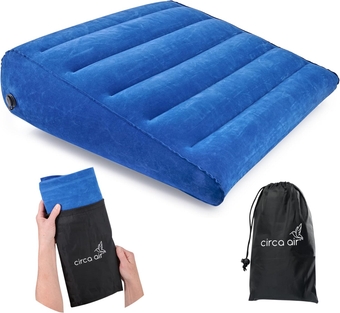 Inflatable Wedge Pillow for Travel - Lightweight & Portable. Travel Wedge Pillow for Sleeping, Acid Reflux, Gerd, Snoring. for Back, Leg Elevation & Knee Support. Bed Wedge Pillow