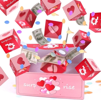 Christmas Surprise Gift Box Explosion for Money, Christmas Explosion Gift Box 16pcs, Surprise Money Box for Women Men Children Birthday Anniversary Valentine's Day Proposal