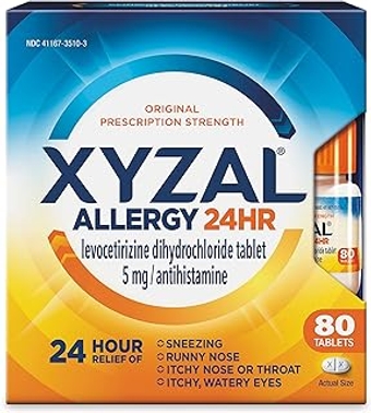 Allergy Pills, 24-Hour Allergy Relief, 80-Count, Original Prescription Strength