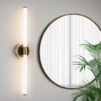 Led Bathroom Vanity Light Fixtures Gold and Black, 23.15 inch Modren Dimmable Wall Sconce Wall Lighting Bar 4000K 18W Warm White Vanity Lights for Bedroom Living Room