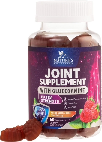 Joint Support Glucosamine Gummies Plus Vitamin E - Joint Support Supplement for Occasional Discomfort for Back, Knees & Hands - Joint Health & Flexibility Supplement - 60 Gummies
