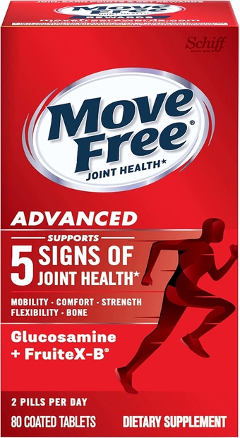 Advanced Glucosamine Chondroitin + Calcium Fructoborate Joint Support Supplement, Supports Mobility Comfort Strength Flexibility & Bone - 80 Tablets (40 servings)*