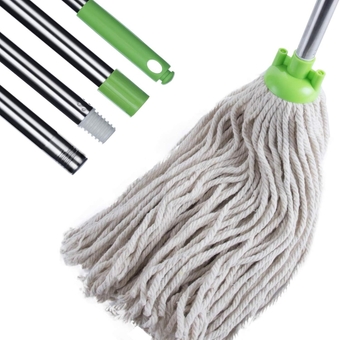 Mops for Floor Cleaning,Self Wringing Mop,Long Handled Cotton Floor Mop for Kitchen, Hardwood, Restaurant, Bathroom, Garages, Warehouses, Office, 57-inch