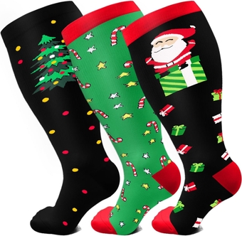 Plus Size Compression Socks for Women Men Wide Calf 15-20 mmHg Extra Large for Circulation Support Recovery