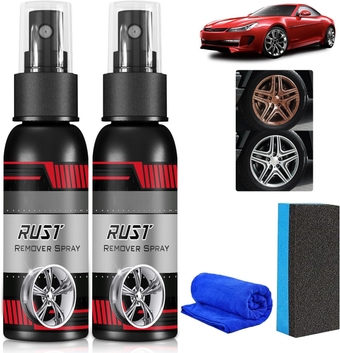 100ml Multi-Functional Wheel Hub Renewal Agent, Metal Rust Remover Spray, Multifunctional Metal Rust Remover, Car Rust Remover Spray Metal Paint Cleaner (2 Pcs Set)