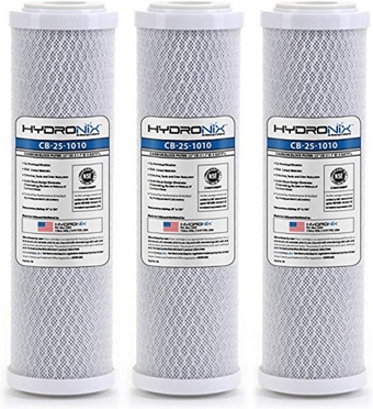HX-CB-25-1010/3 Reverse Osmosis & Drinking NSF Coconut Carbon Block Water Filter 2.5 x 10, 10 Micron-3 Pack, 3 Count (Pack of 1), White
