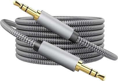 Aux Cord 4ft, 3.5mm Audio Cable, Durable Nylon Braided Aux Cable 3.5mm Male to Male AUX Cord for Car, Truck, Headphones, External Speaker, Soundbar