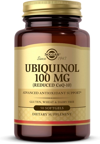 Solgar Ubiquinol 100 mg, 50 Softgels - Advanced Antioxidant Support - Reduced Coenzyme Q10 (CoQ-10) - Gluten Free, Dairy Free - 50 Servings