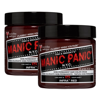 Infra Red Hair Dye - Classic High Voltage - (2PK) Semi Permanent Hair Color - Deep Mahogany Red Shade - For Dark & Light Hair – Vegan, PPD & Ammonia Free - For Coloring Hair on Men & Women