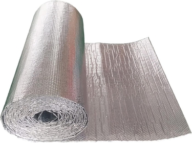 Bubble Radiator Foil Insulation Roll Double Foil Bubble Wrap Aluminum Foil Radiator Insulation Foil for Loft, Floor, Wall, Motorhome, Boat & Shed Self-Adhesive(Size:1m x 20m)