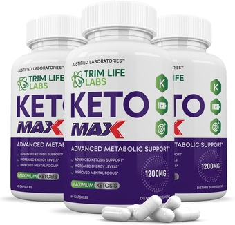 (3 Pack) Trim Life Labs Keto Max 1200MG Pills Includes Apple Cider Vinegar goBHB Strong Exogenous Ketones Advanced Ketogenic Supplement Ketosis Support for Men Women 180 Capsules