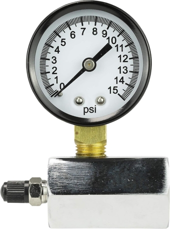 DANCO Gas Test Gauge for 0-15 psi at 1/10 Increments, Chrome-Plated (94352), Brass material