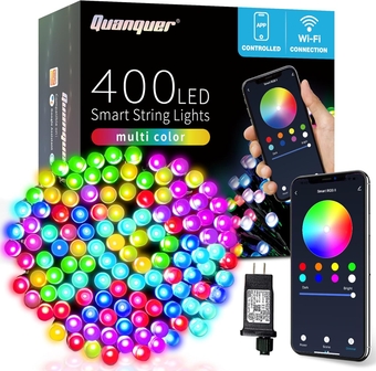 Smart Color Changing Christmas Lights: 131ft 400 LED WIFI App Control Fairy Light RGB Dimmable Christmas Tree Lights Work with Alexa & Google Home for Christmas Halloween Party Indoor Outdoor Decor