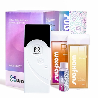 Roll on Wax Kit,Waxing Kit Wax Roller Kit for Hair Removal,Waxing Roller for Larger Areas of the Body,Home Waxing Kit for Women and Men,Suitable for Sensitive Skin (white)