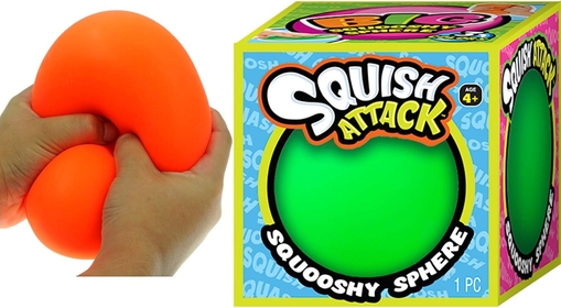 Squish Attack Giant Stress Balls (1 Ball Assorted Color) 4 Inch Jumbo Super Squishy Dough Balls for Kids & Adults. Large Stress & Anxiety Relief Sensory Fidget Toys. Cool Squeeze Toy. 5567-1s