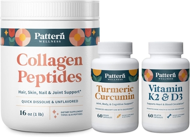 Joint & Bone Health Bundle - Turmeric Curcumin, Collagen Peptides, & Vitamin K2 & D3 - Cartilage, Joint, & Bone Support - 3 Pack, All-Natural, Plant-Based Formulas