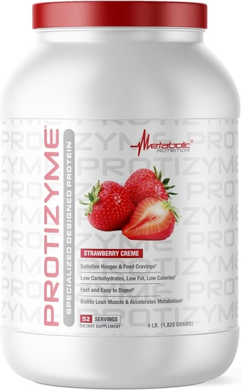 , Protizyme, 100% Whey Protein Powder, High Protein, Low Carb, Low Fat Whey Protein, Digestive Enzymes, 24 Essential Vitamins and Minerals, 4 Pound (52 ser)