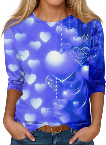 Women's 3/4 Sleeve Shirts,3/4 Sleeve Cute Print Graphic Tees Blouses Casual Plus Size Basic Tops Spring&Summer Clothing