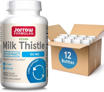Milk Thistle 150 mg - Antioxidant Supporting Immune Response, Liver Function & Glutathione - Up to 100 Servings (Veggie Capsules), Pack of 12