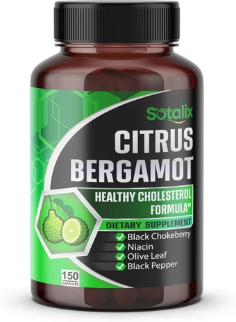 Premium Citrus Bergamot 15500 mg Organic Bergamot Supplement with Niacin Black Chokeberry Olive Leaf Black Pepper - Heart & Circulatory Function Support 150-day Support (150 Count (Pack 1))