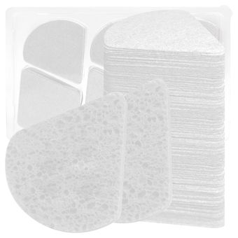 60-Count Face Sponges for Cleansing - Compressed Sponges Facial, 100% Natural Cosmetic Spa Sponges for Facial Cleansing, Exfoliating Mask (Triangle, White)