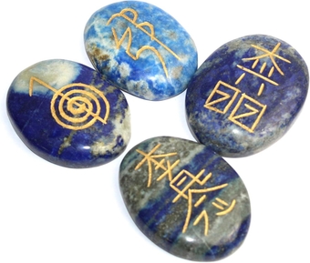 Jet International Lapis Lazuli Usui Reiki Healing Set Chakra Balancing Meditation Gemstone Spiritual Energized Positive Mental Peace Prosperity Growth Bonding Relationship De-Stress Anxiety