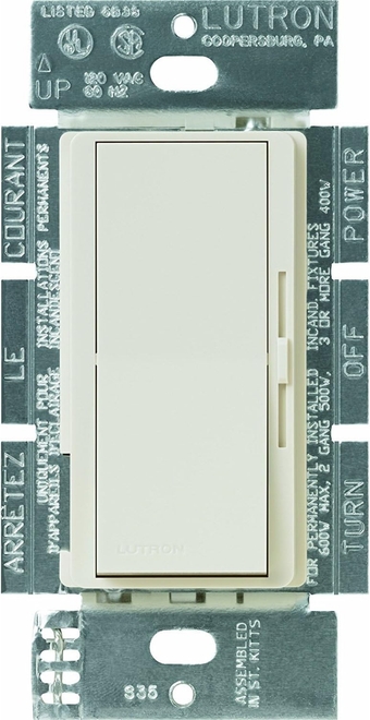 Diva 3-Speed Fan Control and Light Switch, Single-Pole/3-Way, 1.5A Fan/1A LED, DVFSQ-LF-LA, Light Almond