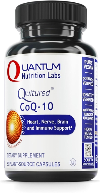 QNL Qultured CoQ10 - Natural Energy Supplement - Heart Health & Brain Support Supplement - Offers Nerve & Immunity Support - 50 Plant-Source Capsules