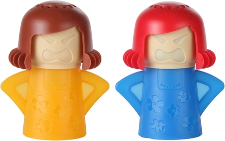 - Steam'n Mama Microwave Cleaner (Set of 2), The Fun and Easy Way to Steam Clean Your Microwave, (1 Blue/Red and 1 Orange/Brown)