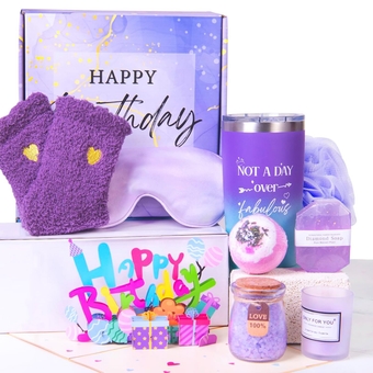Birthday Gifts for Women Friend Mom -Relaxing Spa Gift Basket Set Care Package Gift for Woman, Unique Happy Birthday Gift Ideas for Sister Her Best Friend Wife Grandma Teacher Nurse Coworker