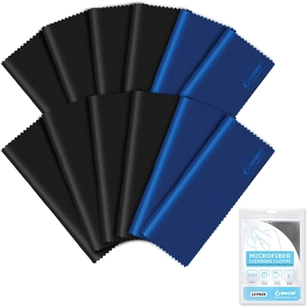 Microfiber Cleaning Cloths for Electronics – Micro Fiber Camera Lens Cleaning Cloth, Glasses, Screens, Eyeglasses, iPad, iPhone, Cell Phone, LCD TV Screens and More, MF01S-12P