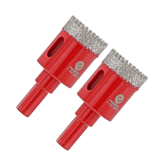 Diamond Core Drill Bit 1-1/8 Inch -  2pcs 28mm Diamond Hole Saw with Triangle Shank for Porcelain Ceramic Tile Marble Granite
