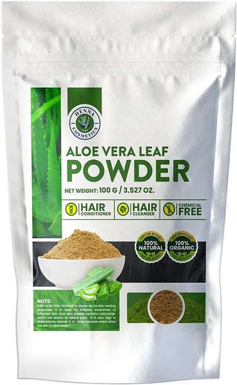 Aloe Vera Leaf Powder (Aloe Barbadensis), Moisturizer, Juice, Salve, for Hair and Skin | 100 Grams (3.53 Oz.) Natural, Pure, Organic