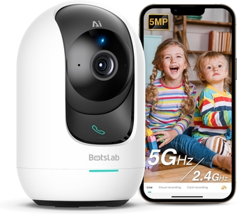 Indoor 5M Pan Tilt Zoom Smart Security Camera, AI Human and Motion Detection PTZ Indoor Camera for Home, 2-Way Audio and Night Vision for Baby, Pet, Elder, Compatible with Alexa