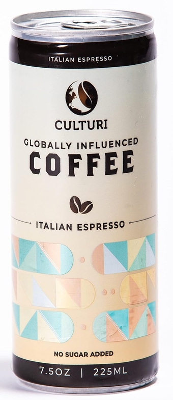 Organic Canned Espresso - All Natural Non-GMO Cold Brew Espresso - Black Coffee - Preservative Free, No Artificial Flavors or Colors, Shelf Stable, Best Served Cold (12 Pack of Cans)