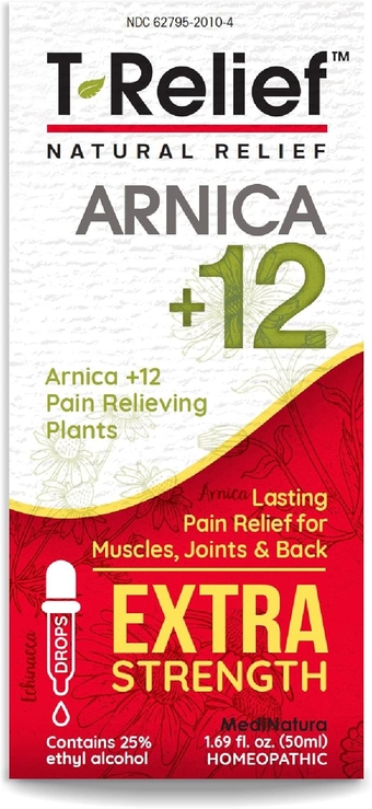 T-Relief Extra Strength Pain Relief Drops Arnica +12 Fast-Acting Natural Actives for Back Neck Joint Muscle Hand & Foot Aches Pains & Soreness - 1.69 oz