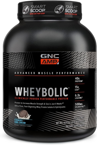 AMP Wheybolic Protein Powder | Targeted Muscle Building and Workout Support Formula | Pure Whey Protein Powder Isolate with BCAA | Gluten Free | Cookies and Cream | 25 Servings