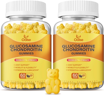 Vegan Glucosamine Chondroitin Gummies, Joint Support Supplement for Adults Men & Women, 1500mg Extra Strength Glucosamine with Chondroitin MSM Turmeric Elderberry for Move Free Joint Health