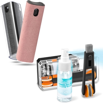 Eye Glasses Lens Cleaner Tool, 2 Pack Screen Cleaner Spray and Wipe for Laptop Monitor and Car Screens, Phone, Cellphone, Tablet, PC, Computer, LCD, Eyeglass, iPhone, iPad, Mac Pro