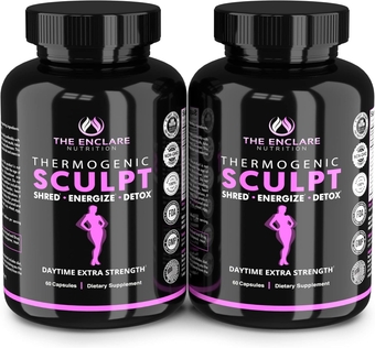 THE ENCLARE NUTRITION Thermogenic Sculpt Fat-Burner Weight Management System-Women & Men Keto Diet Pills for Metabolism,Energy,Focus,Detox with Chromium,217mg Caffeine,Green Tea Extract,L Theanine(2)