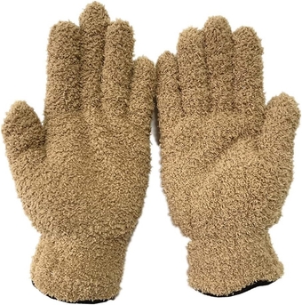 Dusting Glove Cleaning Cloth Gloves Microfiber Making Duster Easy For House Cleaning Trucks Cars Lamps Window, Brown