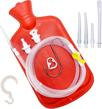 Enema Bag Kit for Colon Cleanse – 6.3ft Silicone Hose 5 Enema Tips 2L Enemas Bag at Home Water & Colon Detox Cleanse Kit