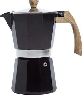 Aluminum Stove Top Espresso Maker, Percolator Pot for Moka, Cuban Coffee, Cappuccino, Latte and More, Perfect for Camping, 6 Cup, Black