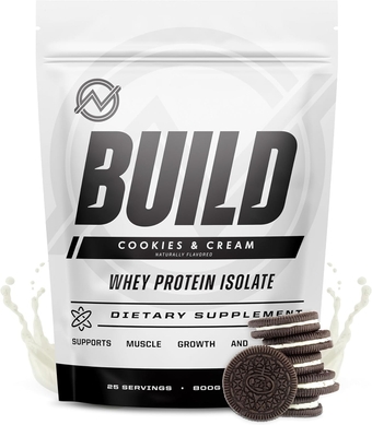 Build Whey Protein Isolate - Perfect for Workout Recovery and Muscle Growth- Increase Protein Intake - Low Lactose, Whey Protein Powder Snack- 1.8lbs Delicious Cookies & Cream Flavor