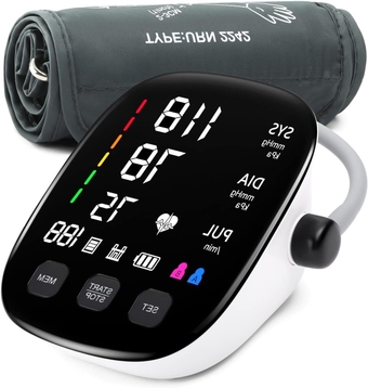 Blood Pressure Monitor for Home Use - Large Cuff 9-17 - LED Display - Automatic Digital - Clinically Tested - Dual User Memory - Type-C Charging - Carrying Case