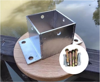 Stainless Steel Post Base 2x2 3x3 4x4 5x5 6x6 7x7 8x8 Inch, Support Deck Base Plate Pergola Brackets Fence Kit for Outdoor Railing Column/Mailbox Wood Protector (Color : Silver, Size : 120x120 mm (