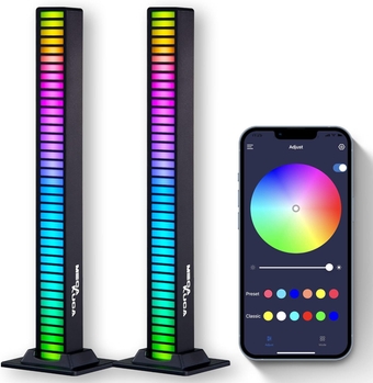 Rhythm RGB Light Bar, Mini Rechargeable Music Sync Voice Activated Colorful LED Lighting